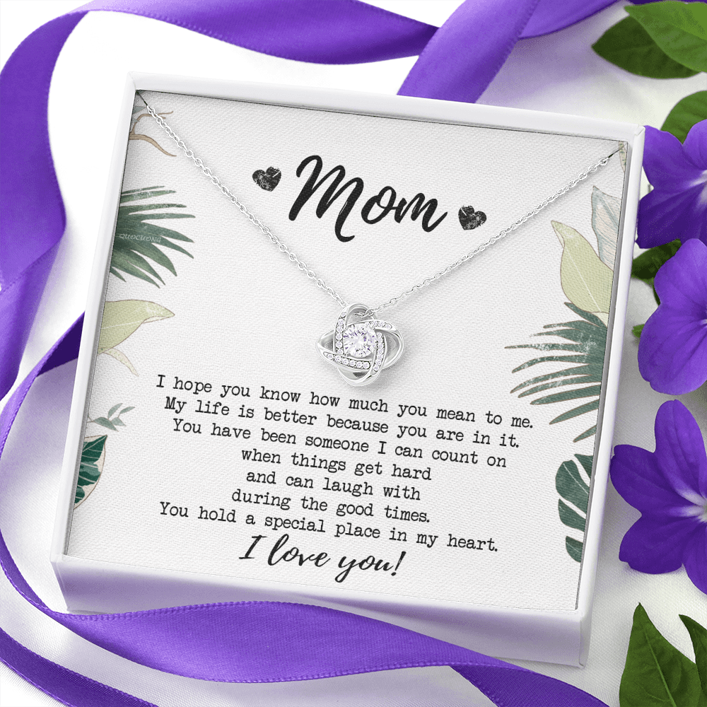 Mothers Day Necklace Gift, Gift Necklace for Mom, To My Mom Love Knot Necklace From Daughter, Mother And Daughter Gift Necklace, Jewelry Gift For Women, Mother Gift Necklace I Love You