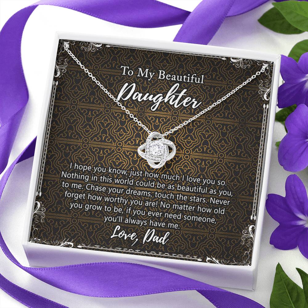 Daughter Gift Necklace, Father To My Beautiful Daughter Necklace From Dad, Jewelry Necklace Meaningful Pendant Personalized Necklace Gifts To Daughter, Father And Daughter Jewelry Gifts