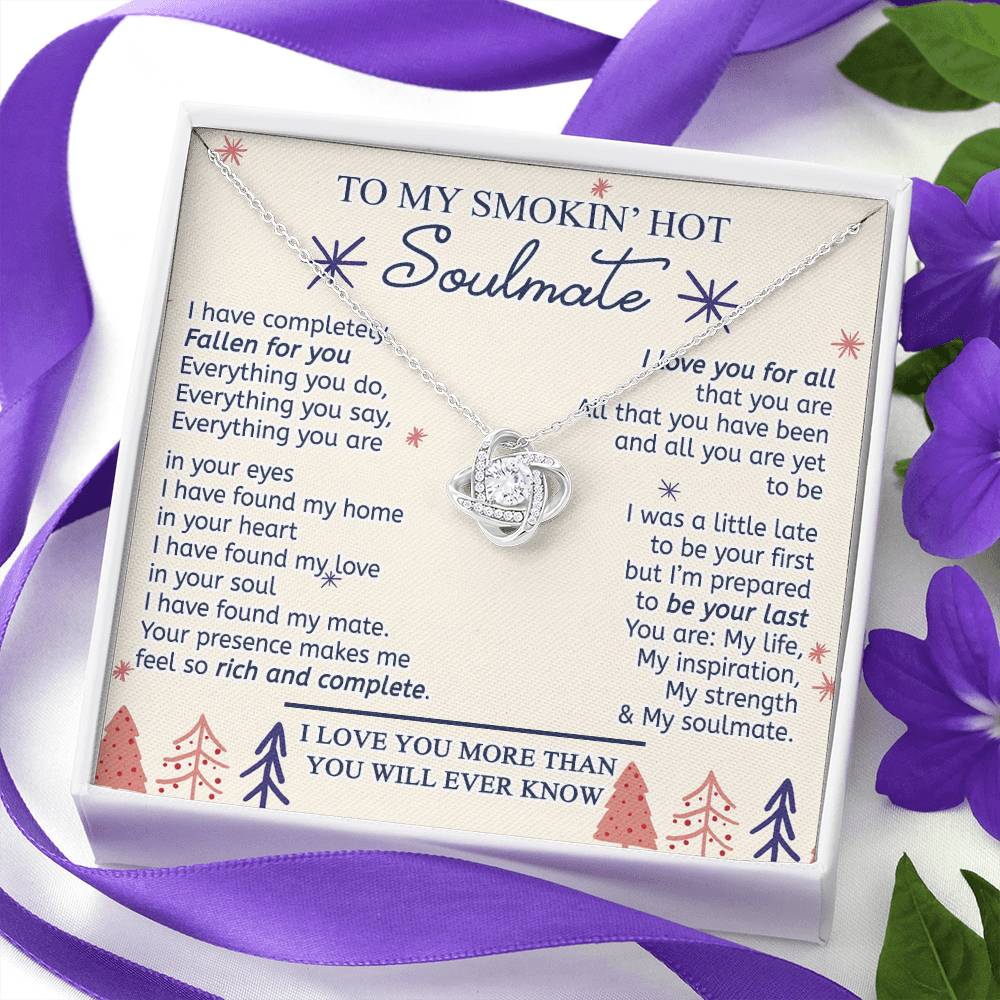 To My Smokin' Hot Soulmate Necklace From Husband, Boyfriend Gift On Birthday Christmas Jewelry Gifts For My Wife Personalized Gift Present Pendant for Future Wife Soulmate Girlfriend My Love