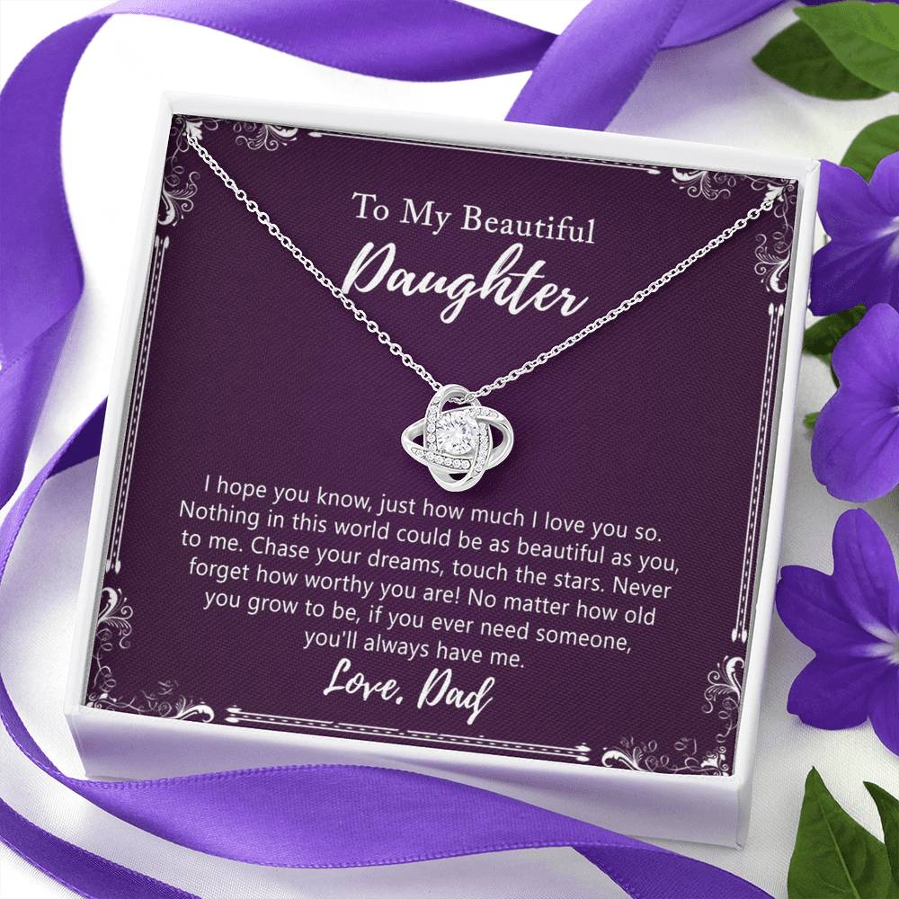 Daughter Gift Necklace, Birthday Gift for Daughter Jewelry Gift for Her Girls - To My Daughter Necklace from Dad Father and Daughter Gift On Birthday Christmas Graduation Gift For Daughter