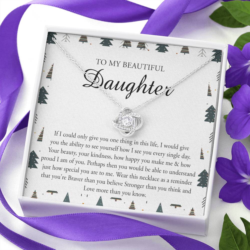 To My Beautiful Daughter Necklace Gift from Mom, Mother And Daughter Birthday Gift Christmas from Mother to Daughter Gift Personalized Necklace For Daughter Gifts from Mom Jewelry for Girls