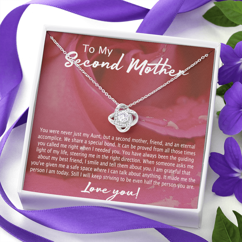 Second Mother Necklace, To My Second Mom Love Knot Necklace From Son, Second Mother Gift Necklace, Mother Pendant Gift Necklace From Daughter Or Son, Jewelry Gift For Women, Boyfriend's Mom Gift