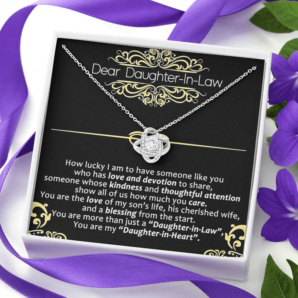Daughter in Law Gifts Necklace - To My Daughter In Law Necklace From Mother In Law On Wedding Day Gifts For Daughter in Law Necklace Pendant Jewelry with Message Card and Gift Box For Daughter