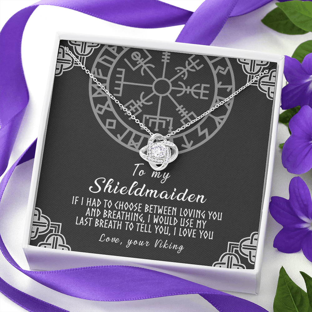 Personalized Gift Necklace, To My Shieldmaiden Necklace From Viking, Jewelry Gift For Women, Wife Gift Necklace Girlfriend Pendant Gift On Christmas, Valentine Day, Anniversary Customized Card Gift