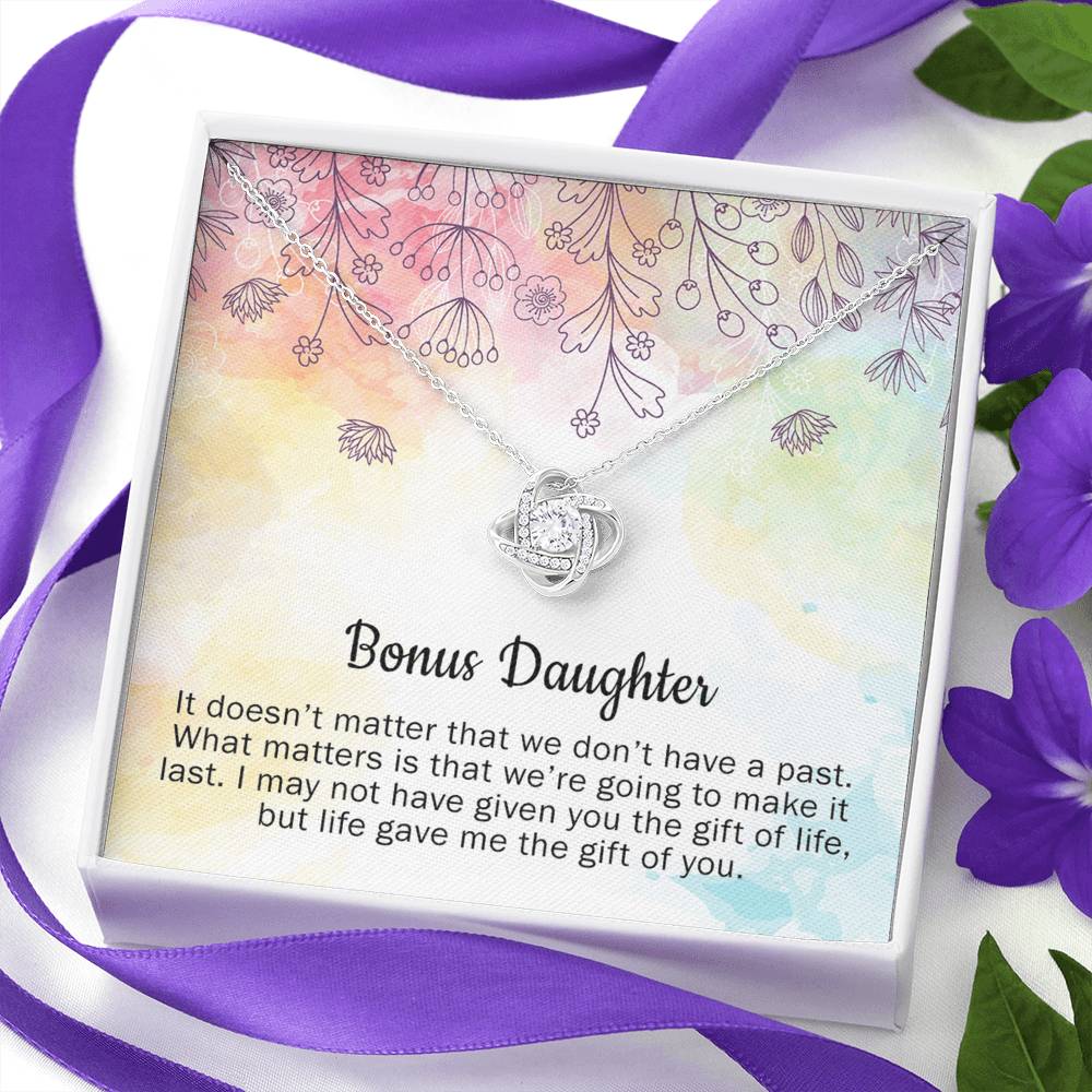 Personalized Gift Necklace - To My Bonus Daughter Gift From Mom, Step Daughter Necklace, Stepdaughter Gift From Stepmom, Step Daughter Wedding Gift, Bonus Daughter Necklace Jewelry Gift For Girls