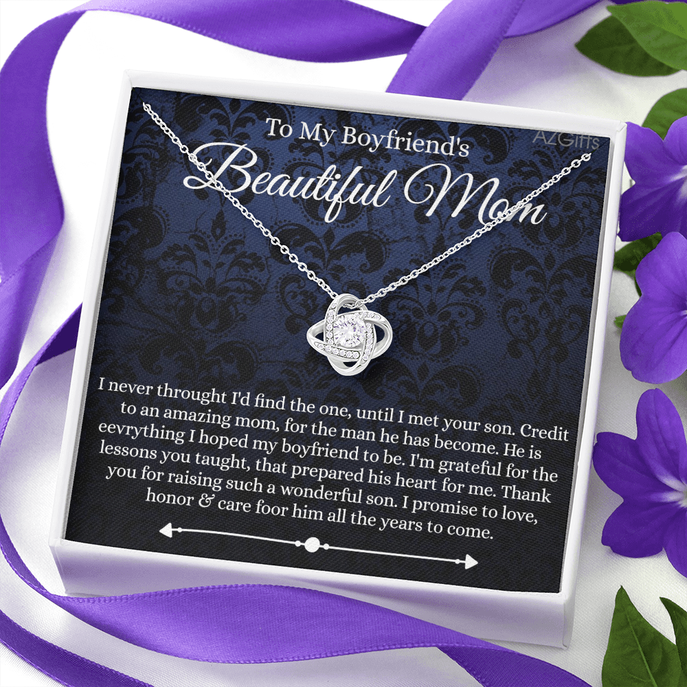To My Boyfriend's Mom Necklace From Girlfriends, With Message Card And Box Gift For Boyfriends Mom Gift Necklace, Presents for Mom Necklace for Women, Mother's Day Necklace For Her On Mothers Day