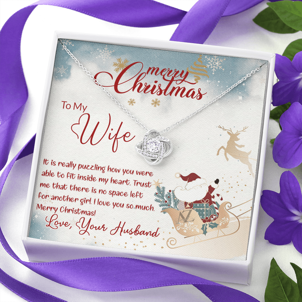 Merry Christmas Gift Necklace for Wife, Soulmate, Gift Necklace for Wife on Christmas, Valentine Day, Husband To Wife Christmas Necklace, To My Wife Necklace Gift From Husband, Wife Christmas Jewelry