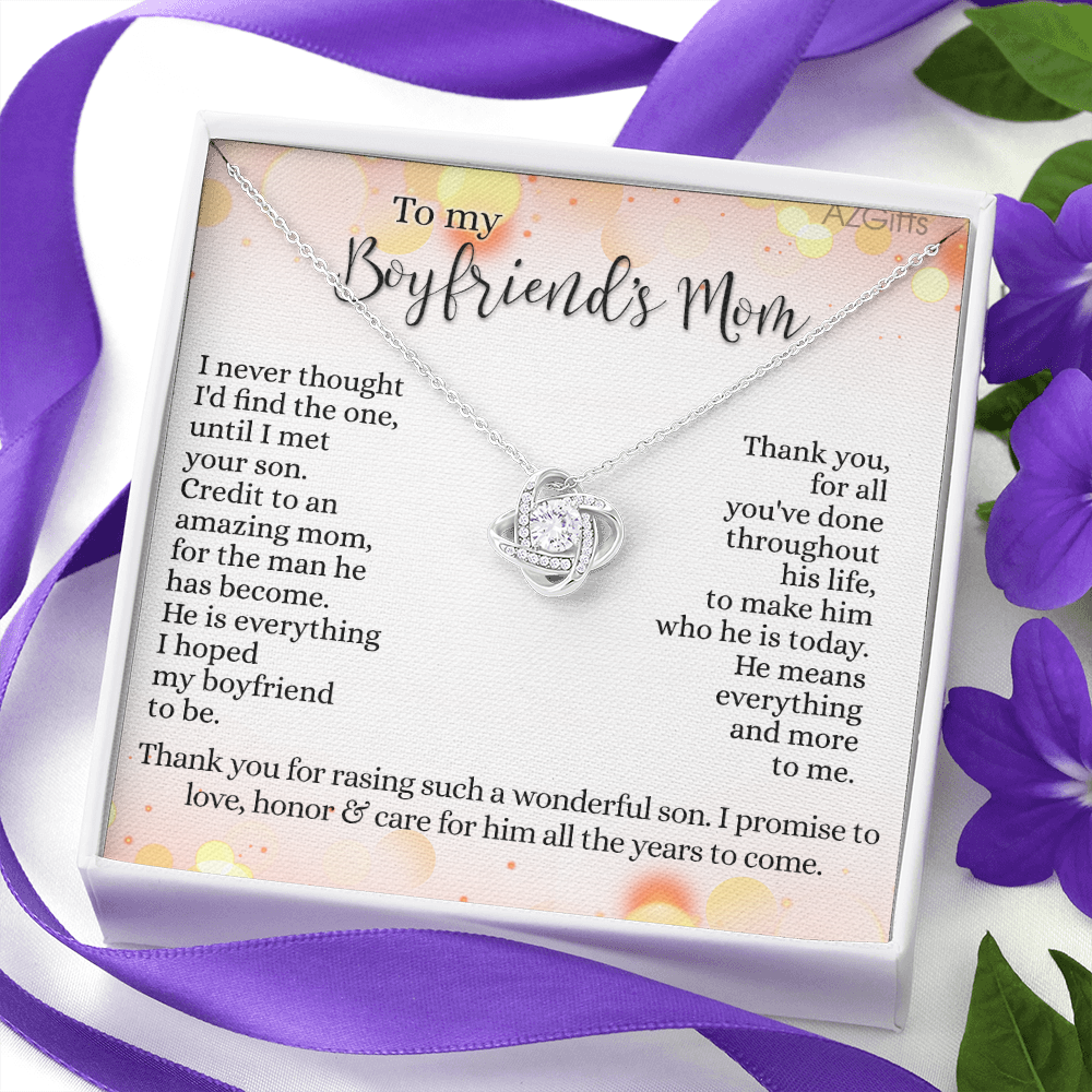 To My Boyfriends Mom Necklace From Girlfriend, Mother's Day Necklace Gift for Bf Mom, Presents for Mom Necklace for Women, Boyfriend's Mom Gift Necklace On Birthday Gift Anniversary, Christmas