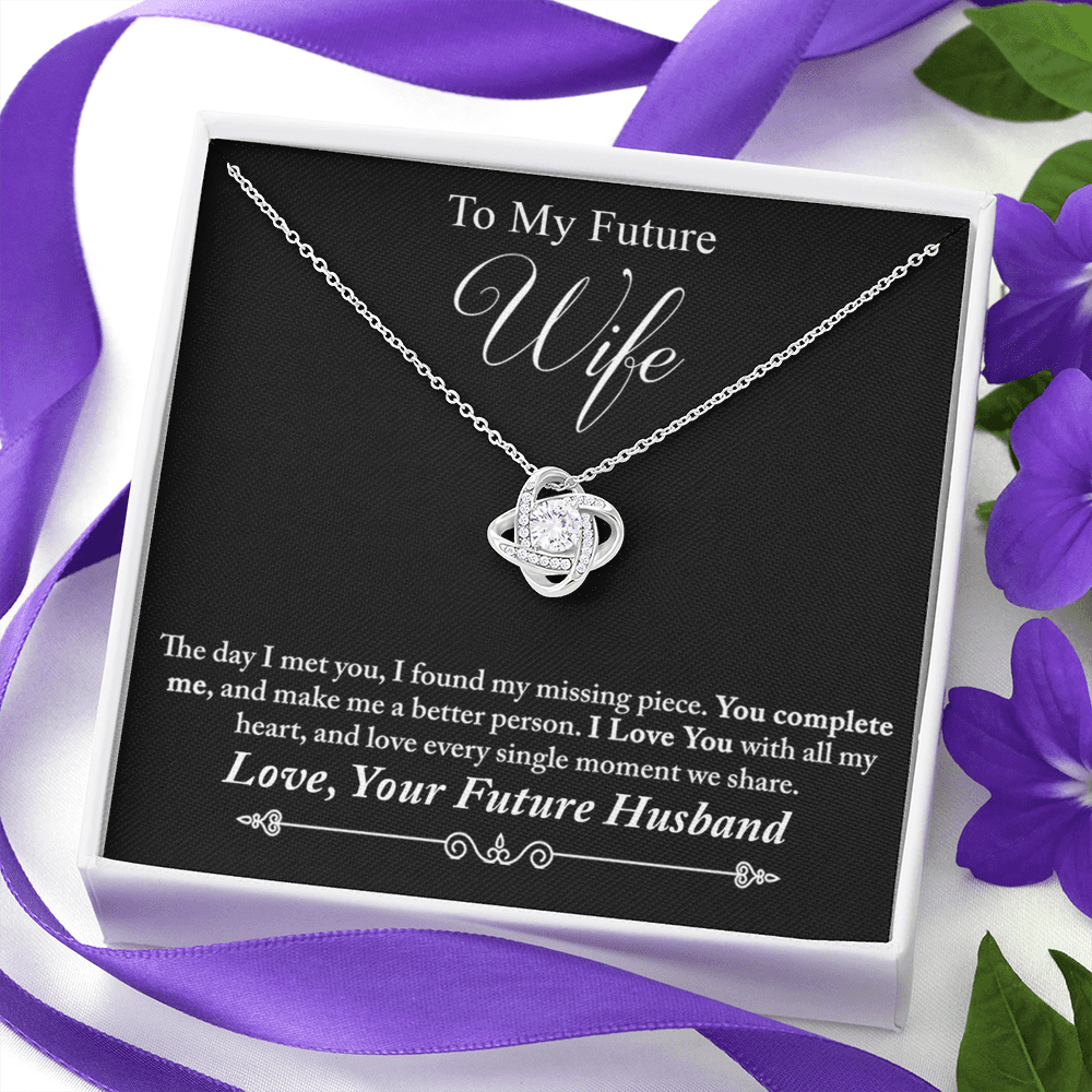 To My Future Wife Love Knots Necklace From Husband, Birthday Gift For Wife, Soulmate Gift Pendant Fiance Gift Necklace, Husband To Future Wife Gift Love Knot Pendant, Future Wife Gift Necklace
