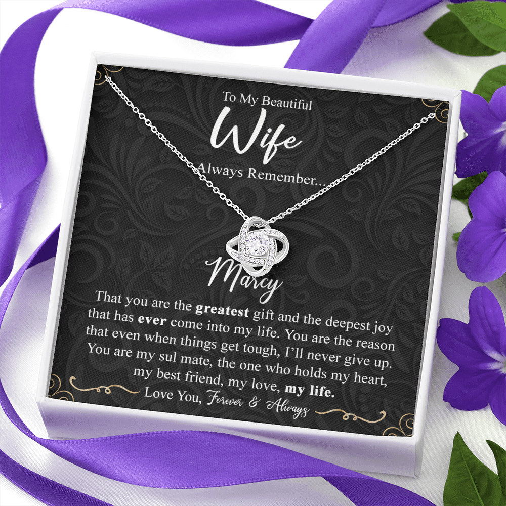 Personalized Necklace For Wife, To My Beautiful Wife Gift Necklace From Husband, Custom Name Necklace Gift For Wife, Always Remember Necklace Gift For Wife, Jewelry Gift For Women, Soulmate Gift
