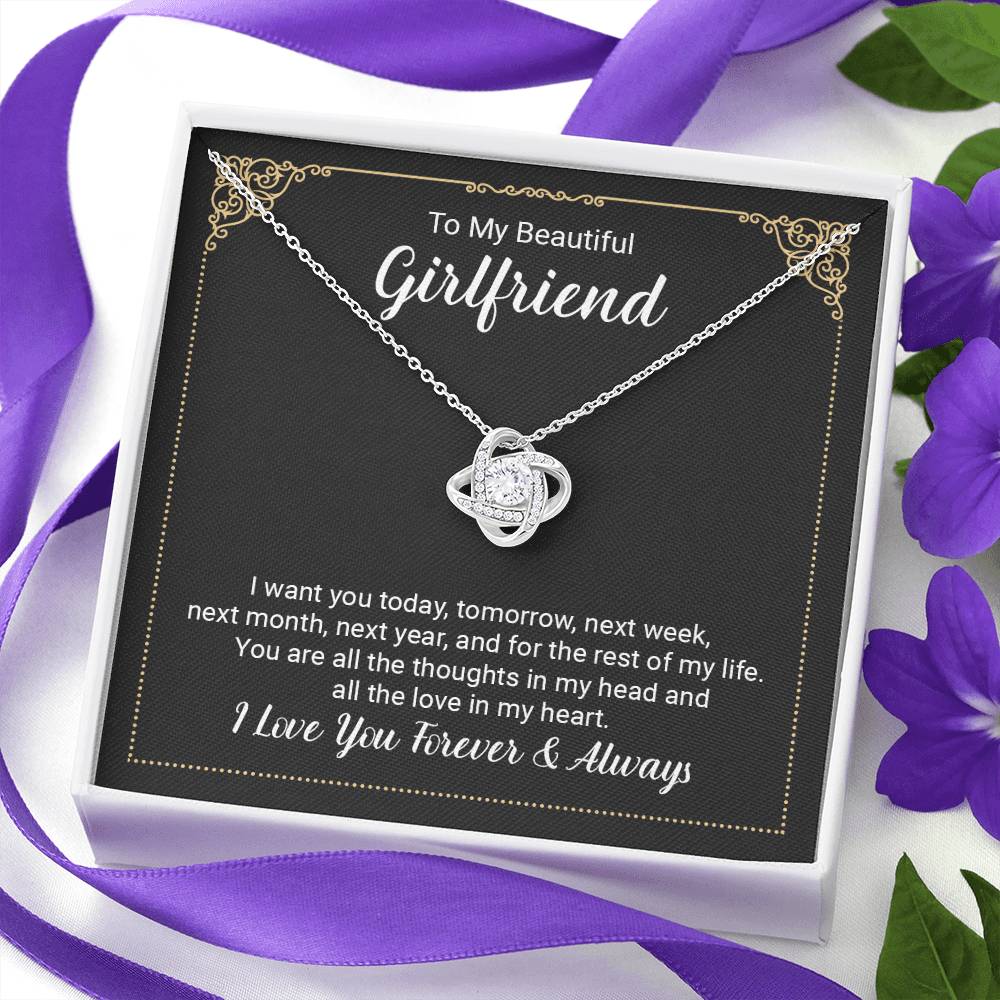 To My Beautiful Girlfriend Necklace From Boyfriend On Christmas, Birthday Gifts