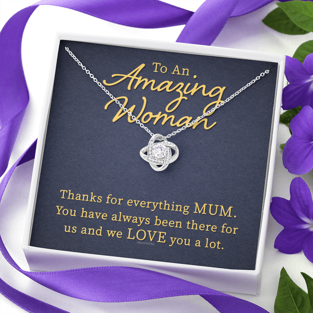 Thank You Mom For Everything Necklace, Happy Mother And Daughter Gift Necklace, To My Mom Necklace From Daughter, Thank You Card Gift For Woman On Mother's Day, Anniversary Necklace Gift For Her