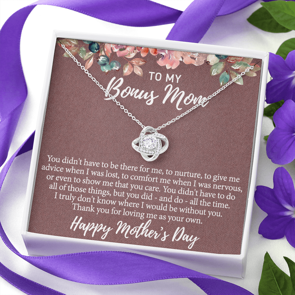 Bonus Mom Gift Necklace, To My Bonus Mom Necklace From Bonus Daughter, Mother And Daughter Necklace Gift For Her, Happy Mother's Day Necklace Gift For Bonus Mother Gift Necklace, Jewelry For Women
