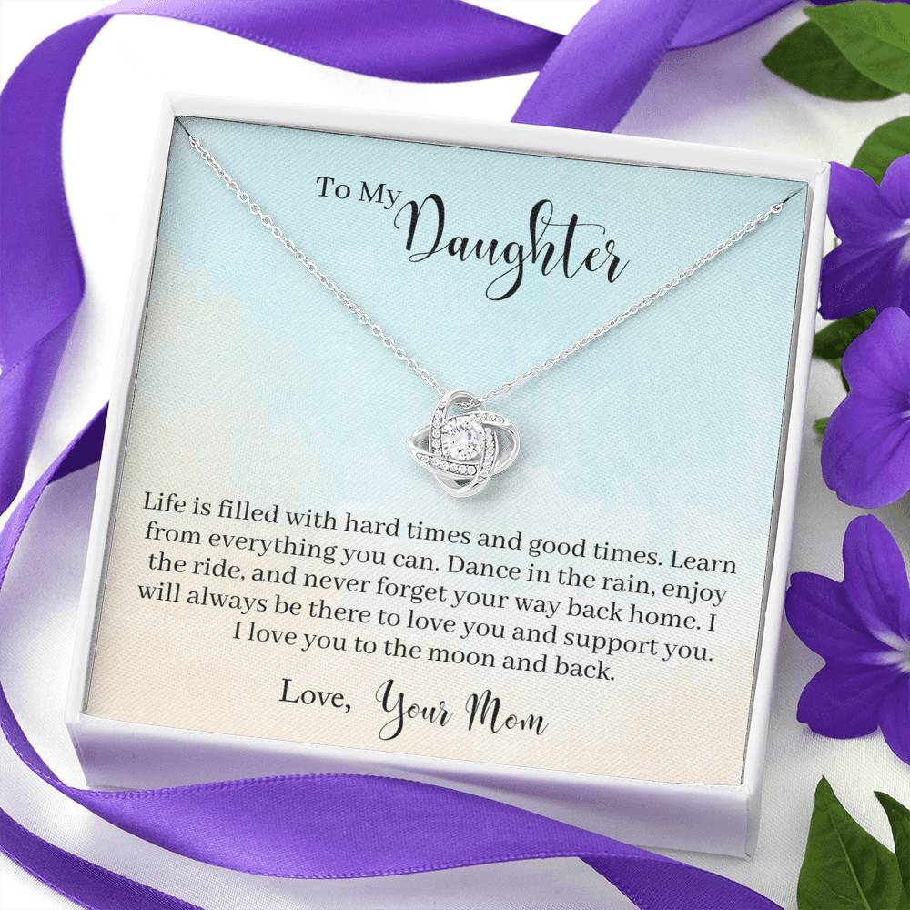 To My Daughter Love Knot Necklace From Mom, Happy Graduation Gift Necklace, Mother And Daughter Love Knot Necklace, Daughter Gift Necklace From Mommy Mother To Daughter Jewelry Gift For Girls