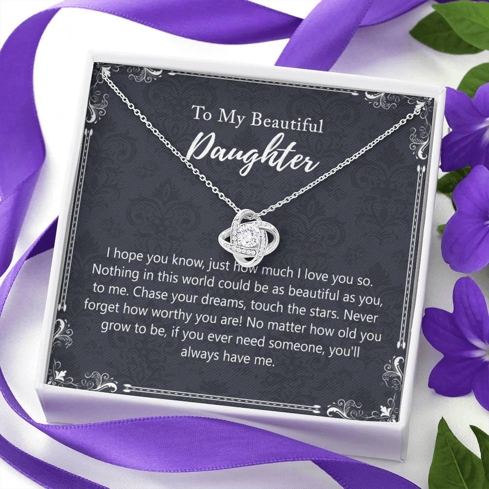 To My Beautiful Daughter Gift Necklaces Pendants, Father and Daughter Necklace Gift Luxury Necklace On Birthday, Anniversary Graduation Includes Gift Box Jewelry Gift For Girls Little Girl Necklace