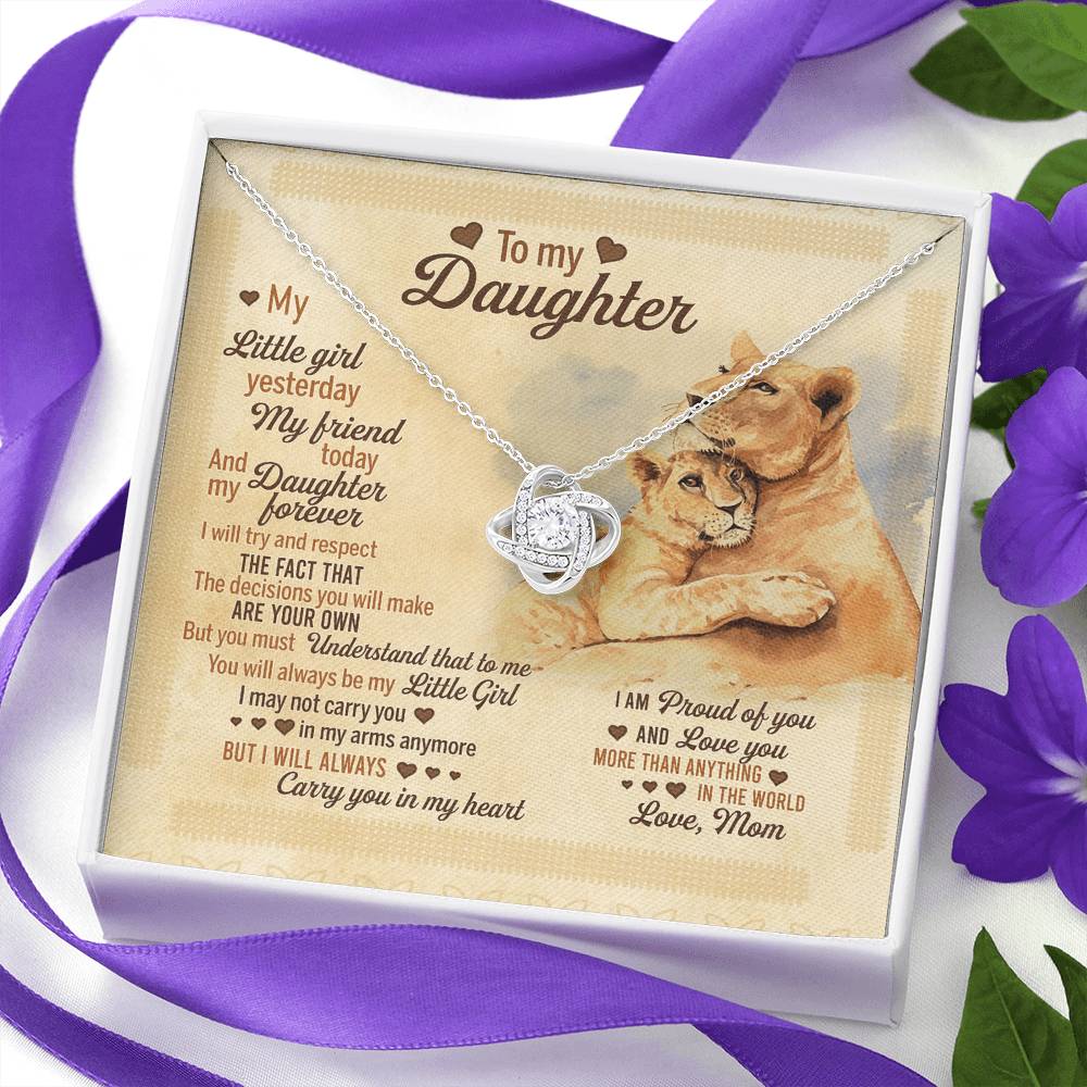 Mother To Daughter Gifts Necklace From Mommy, Mother Daughter Necklace, To My Daughter Necklace From Mom On Graduation Gift, Birthday Gift, Valentines, Christmas For Badass Daughter, Little Girl