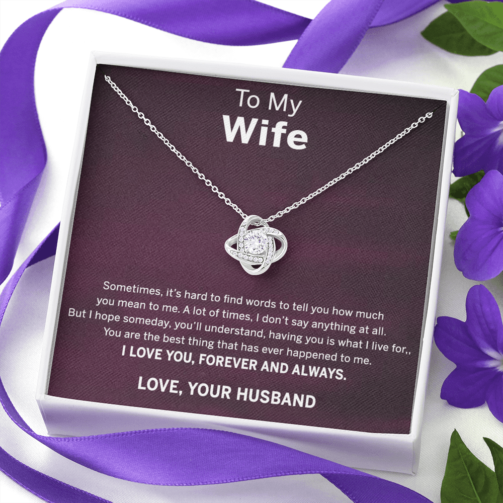 Forever And Always Necklace, To My Wife Necklace From Husband, Wife Love Knot Necklace, Jewelry Gift For Women, Badass Wife Gift Necklace, Future Wife Gift Necklace Soulmate Gift Love Knot Pendant