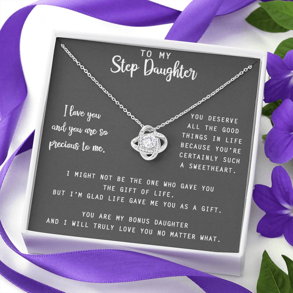 Bonus Daughter Gifts Necklace- Stepdaughter Gift From Stepmom, Daughter Necklace From Unbiological Mom, Step Daughter Gifts From Stepmom, To My Stepdaughter Necklace On Your Graduation Day Necklace