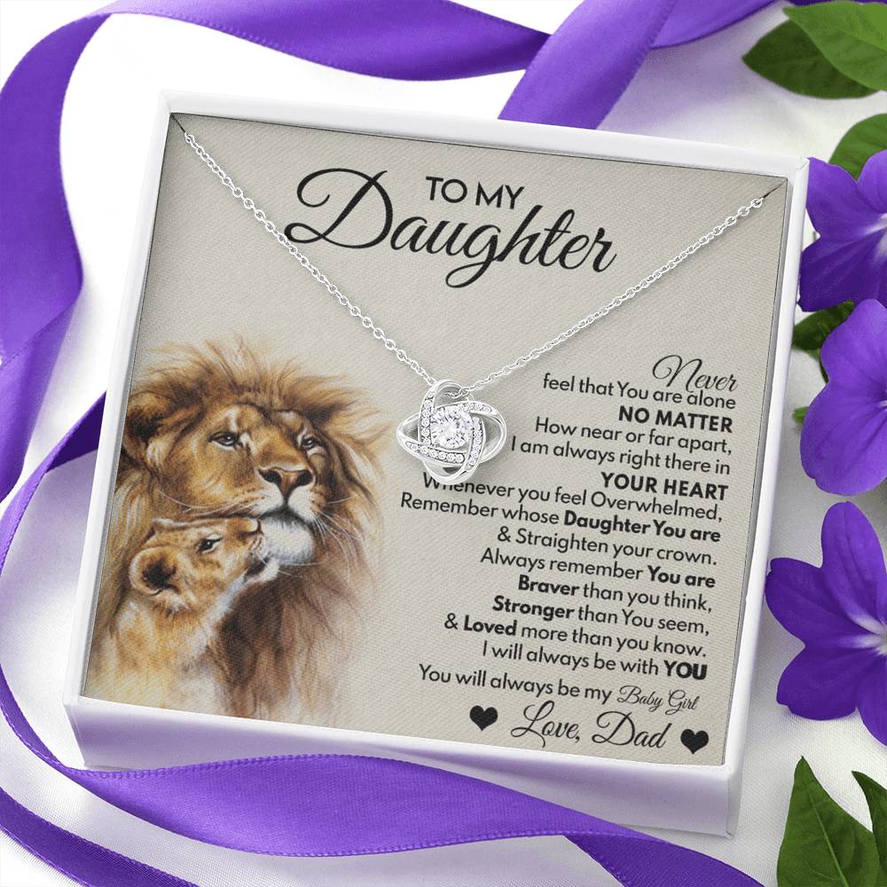 Daughter Gifts Necklace From Dad, To My Daughter Lion And Necklace Gift On Birthday Gift Graduation Gift for Daughter From Dad, Father Daughter Jewelry Gift For Girls, Little Girl Necklace