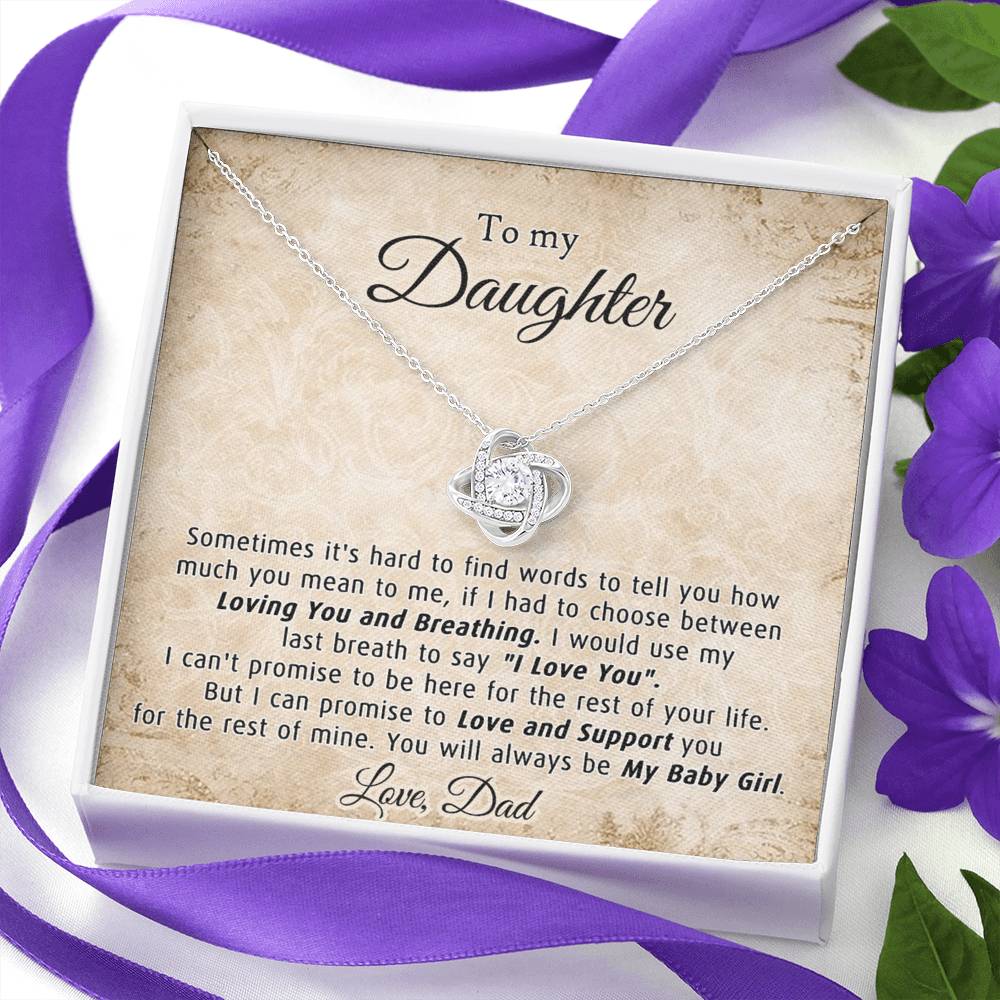Gifts Necklace for Daughter, To My Daughter Necklace From Dad, Daughter Gift for Christmas, Birthday, Wedding, Graduation Gift Father And Daughter Necklace With Message Card and Gift Box