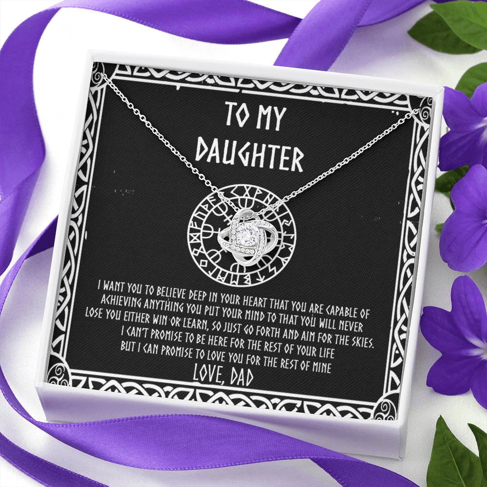 Daughter Viking Gift Necklace, Viking To My Daughter From Dad I Want You To Believe Deep In Your Pendant Necklace Message Card and Gift Box styles Gift On Birthday, Christmas Graduation Gift