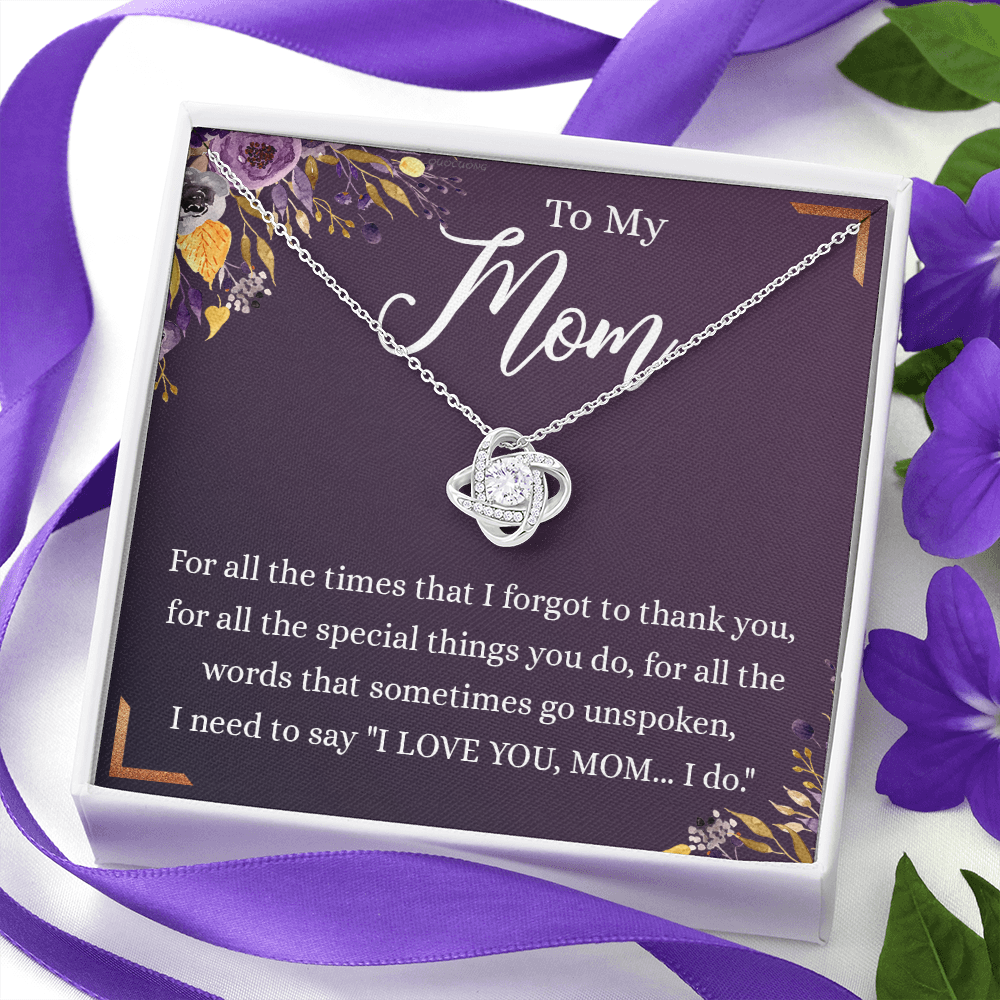 Mother Gift Necklace, To My Mom Love Knot Necklace From Daughter, Mother's Day Necklace Gift, Retriment Anniversary Necklace Gift For Mom, Bonus Mom Present for Mom Necklace Jewelry Gift for Women