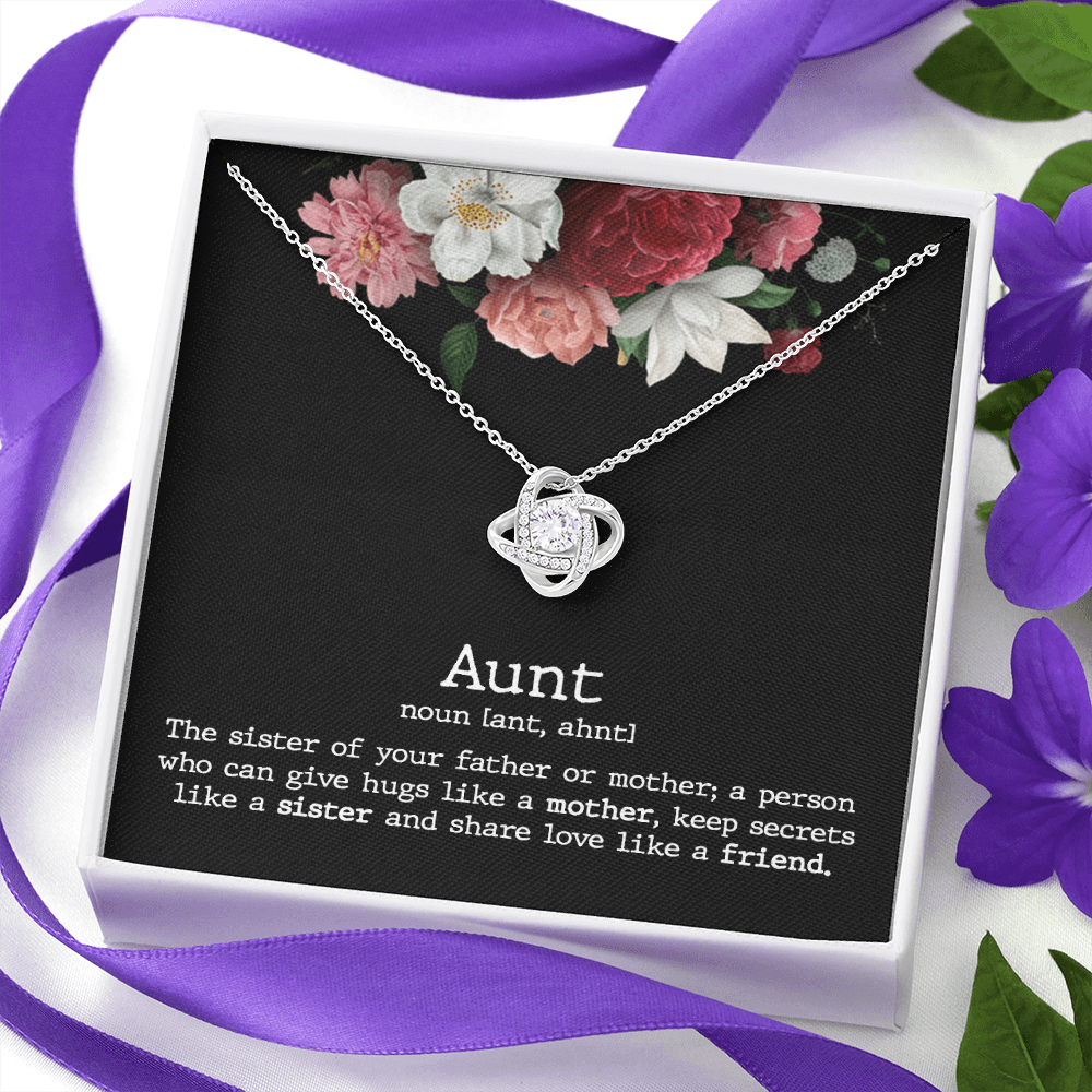 Aunt Love Knot Necklace Gift From Niece Aunt Gifts Necklace for Auntie Gifts Jewelry for Aunt Birthday Gifts Best Aunt Ever Aunt Necklace from Niece Aunt and Niece Necklace to My Aunt Jewelry Gifts