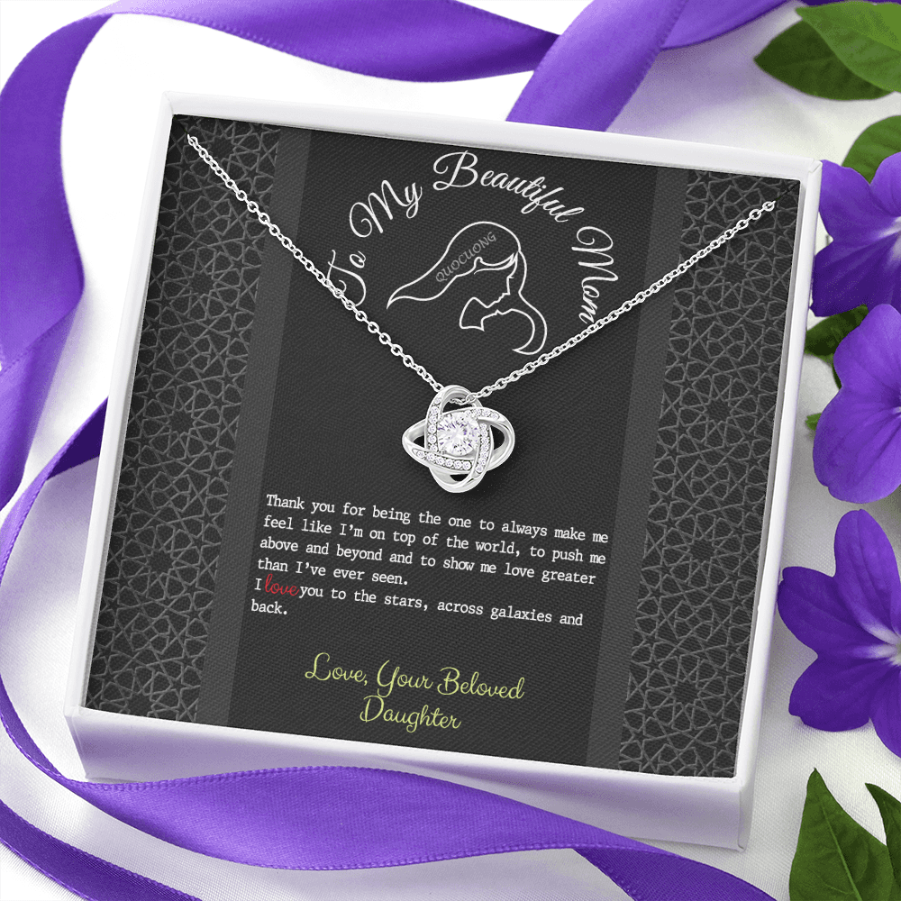 To My Mom Necklace From Daughter, Thank You For Mom Necklace Gift For Women, Mother And Daughter Gift Necklace, Your Beloved Daughter Necklace Gift For New Mom, Beautiful Mom On Mother's Day