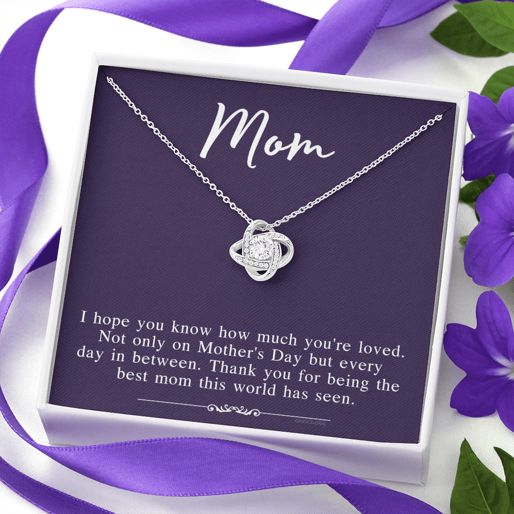 Mothers Day Necklace From Daughter, To My Mom Necklace From Daughter Gifts To Give To Your Mom Beautiful Box, Gift Box Mothers Day, Mom Love Knot Necklace From Daughter, Jewelry Gift For Women