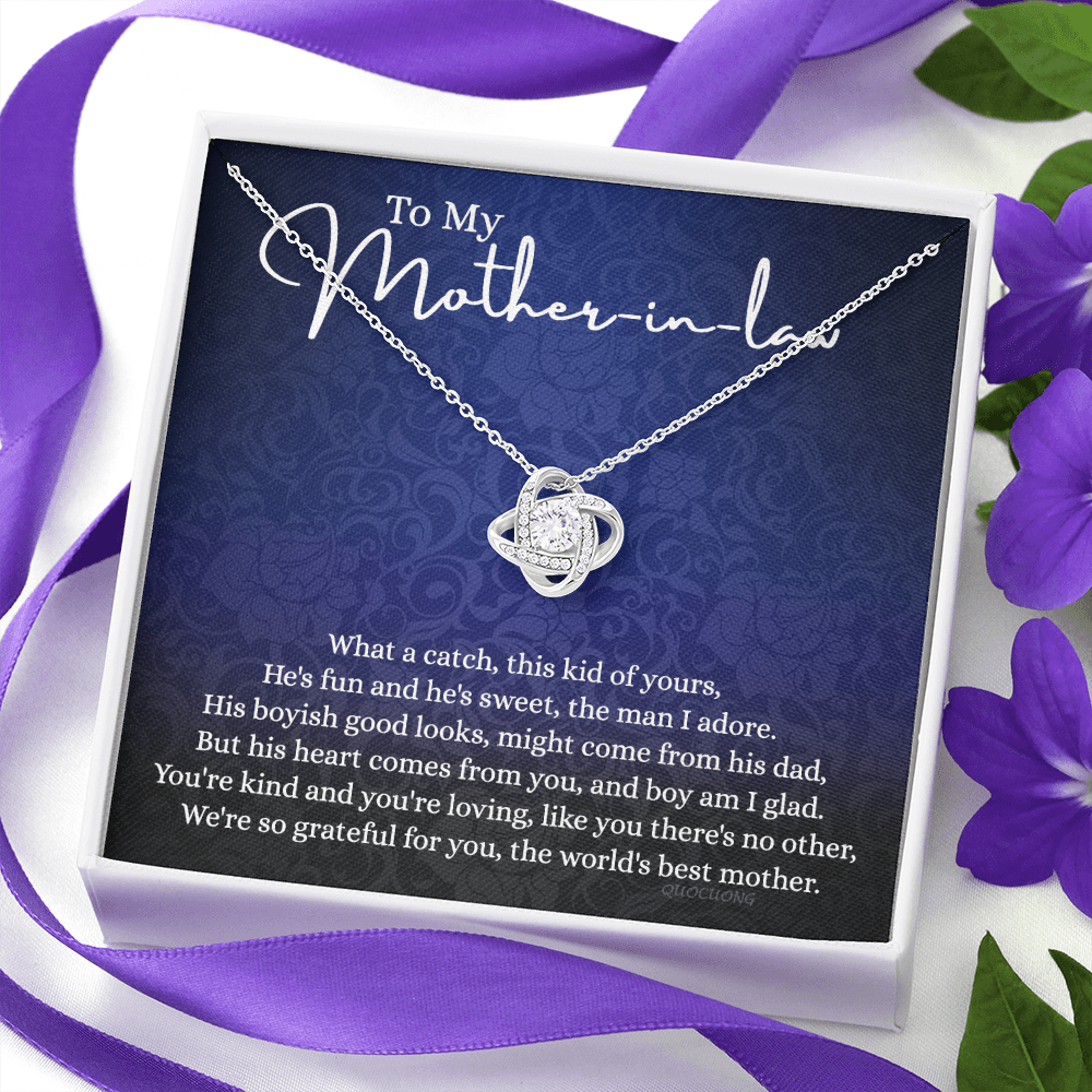 Mother In Law Gift Necklace - To My Mother In Law Love Knot Necklace From Son, Mother In Law And Son In Law Gift Necklace On Mother's Day Pendant Gift For Mother In Law Jewelry Gift For Women
