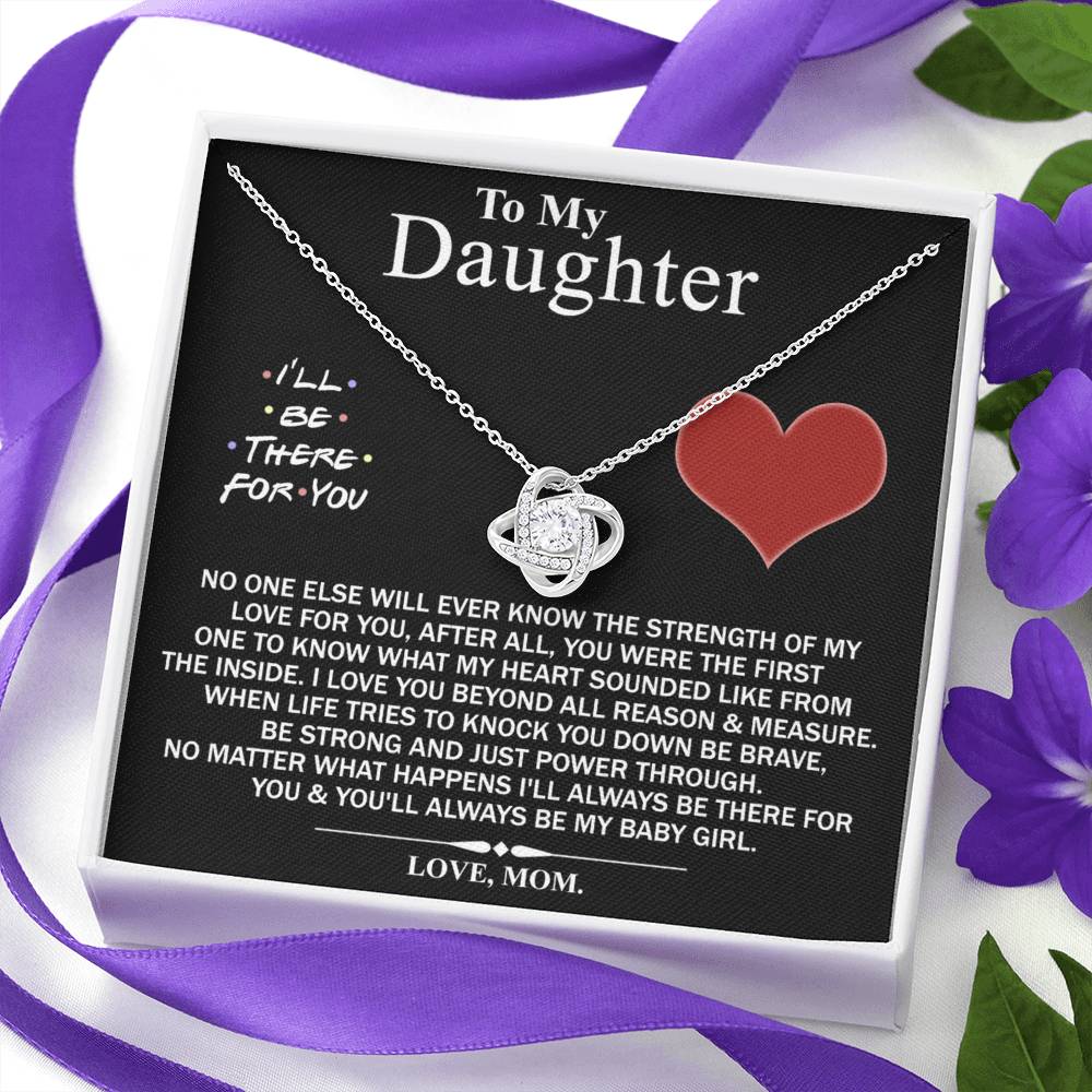 Mother And Daughter Love Knot Necklace, I'll Be There For You Necklace, To My Daughter Love Knot Necklace From Mom, Jewelry Gift For Girls, Baby Girl Love Knot Necklace, Gift Necklace For Daughter