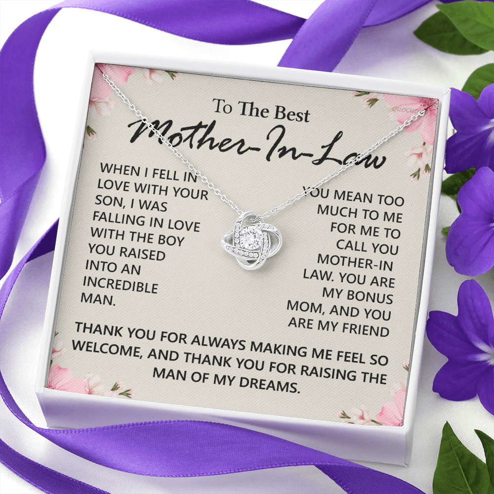 Mother In Law Gift Necklace The Love Knot Necklace Gift For Mother In Law Bonus Mom To The Best Mother In Law Necklace From Daughter Thank You Necklace Gift For Mother In Law Jewelry Gift For Women