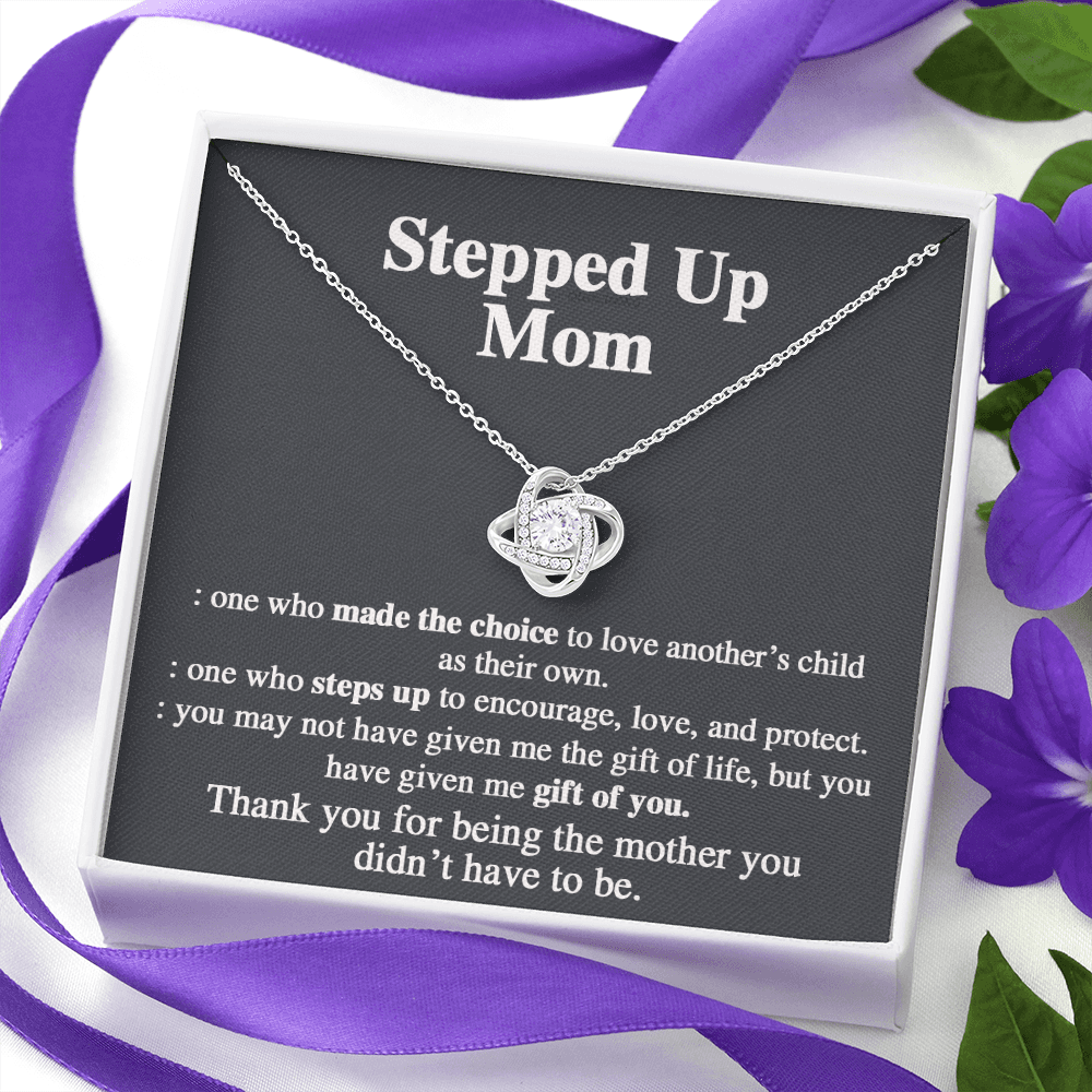 Stepped Mom Necklace, To My Steooed Up Mom Necklace Gift From Daugter, Stepped Up Mom Gift Necklace, Step Up Mommy Necklace To Daughter, Step Mom Jewelry Gift On Birthday, Mother's Day Necklace Gift