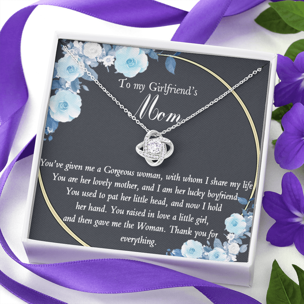 To My Girlfriends Mom Necklace From Daughter, Son On Mother's Day Gift For Her