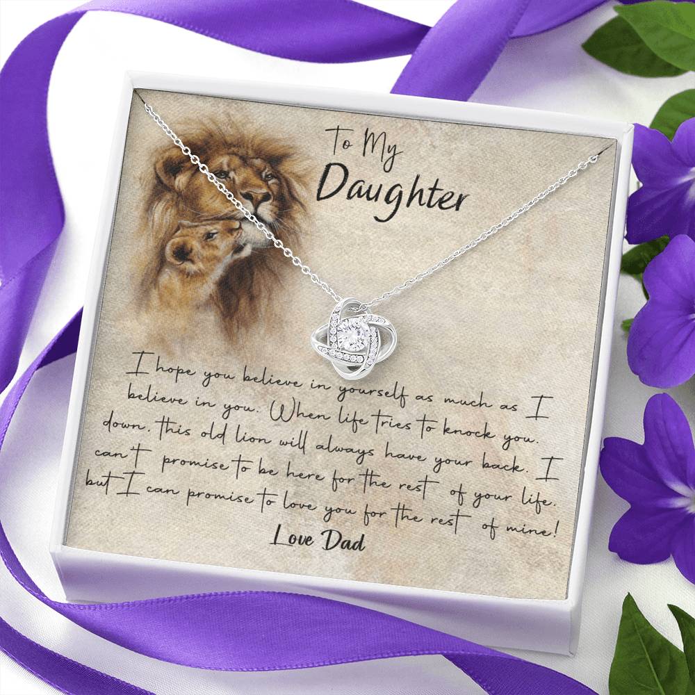 Lion To My Daughter Gift Necklace I Hope You Believe in Yourself Pendant, Dad and Daughter Necklace, Lion Daughter Gift Pendant Necklaces styles Jewelry Gift For Girls, Little Girl Necklace