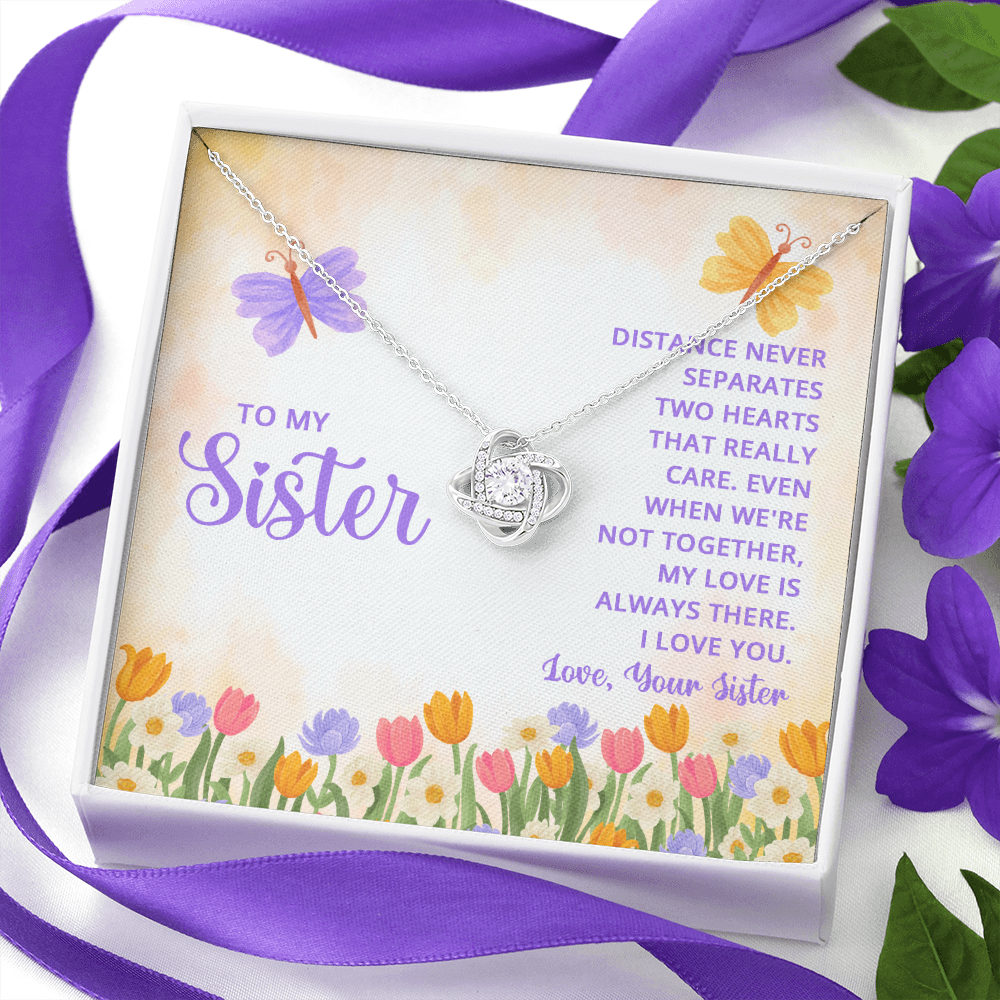 Personalized Jewelry Gift Necklace - To My Sister Love Knot Necklace From Sister, Brother, Sister Gift Necklace On Wedding Gift from Bride, Sister the Bride Necklace, Thank you Gift Pendant Sister