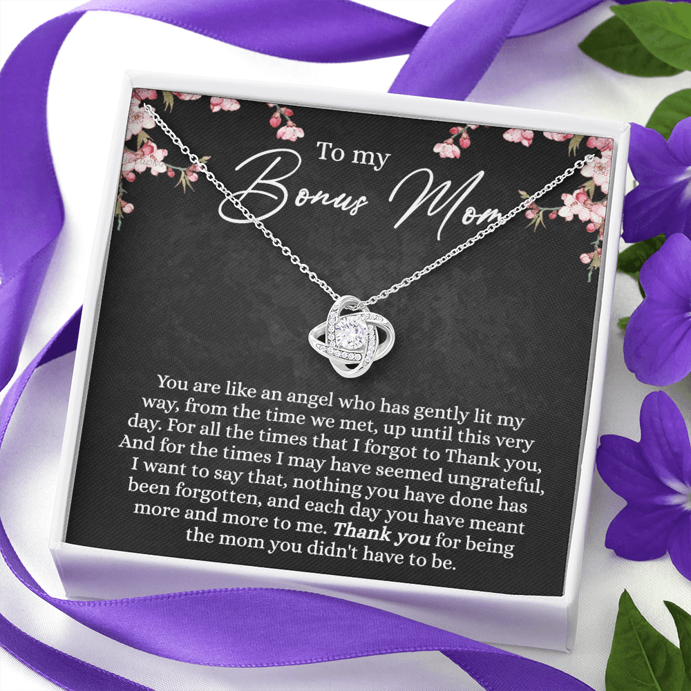 To My Bonus Mom Necklace From Bonus Daughter, Gifts For My Bonus Mom, Thank You For Being Necklace For Mom, Bonus Mother Gift Necklace On Mother's Day, Jewelry For Women, Bonus Mom Gift Necklace