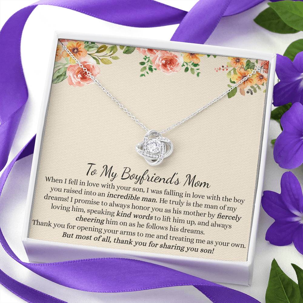 To My Boyfriend's Mom Necklace From Girlfriends Mom, Presents for Mom Necklace for Women, Boyfriends Mom Necklace Gift On Birthday Gift, Christmas, Anniversary, Mother's Day Necklace Gift for Bf Mom
