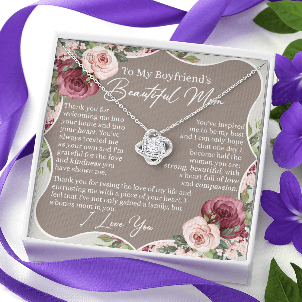 To My Boyfriend's Mom Necklace From Girlfriend, Gift Necklace To My Boyfriend's Beautiful Mom Necklace For Her, Jewelry For Women, Gift Necklace For Boyfriend's Mom On Mother's Day, Anniversary