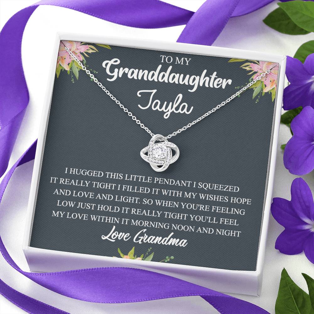 Personalized Gift Necklace For Granddaughter - To My Granddaughter Love Knot Necklace Gift From Grandma To Granddaughter On Birthday Gift Graduation Gift, Christmas Necklace This Little Pendant