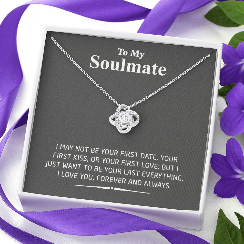 To My Smokin Hot Soulmate Love Knot Necklace - Wife Gifts Necklace From Husband To My Wife Necklace, Gift for Her Romantic, Girlfriend Gifts Message Card and Gift Box For Soulmate Love Knot Pendant