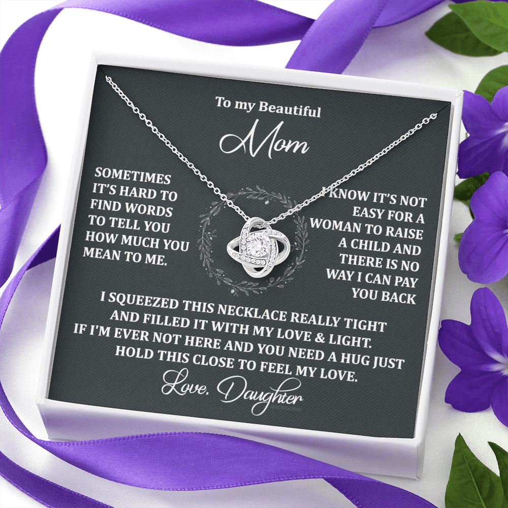 To My Beautiful Mom Necklace Gift From Daughter, Jewelry For Women Pay you Back