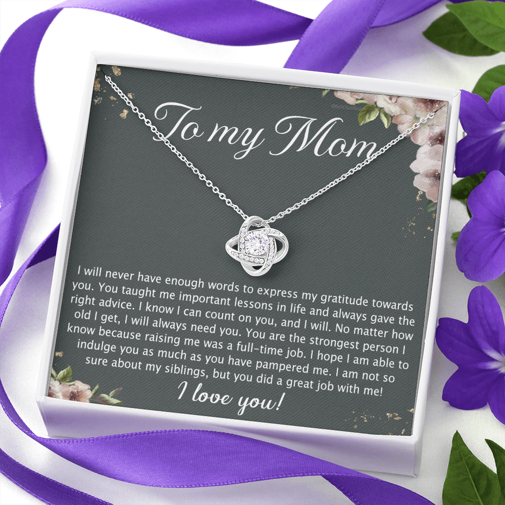 To My Mom Love Knot Necklace From Daughter, No Matter Necklace Gift For Mom, Daughter And Mother Love Knot Pendant Gift For Mom, Jewelry Gift For Women, Mom Gift Necklace, Daughter To Mom Pendant