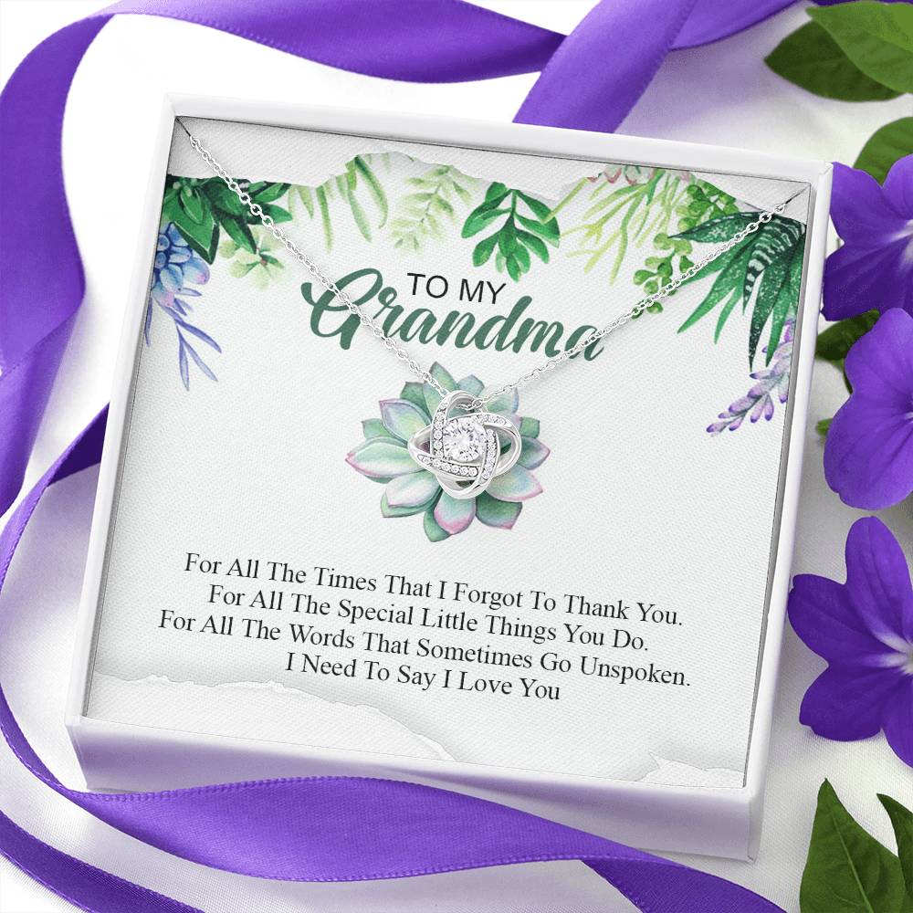 Grandma Gift Necklace for Grandma - Necklace Mother's Day Gifts for Grandma - To My Grandma Love Knot Necklace From Granddaughter Jewelry Gift for Grandma Grandmother Gift Necklace from Grandchild