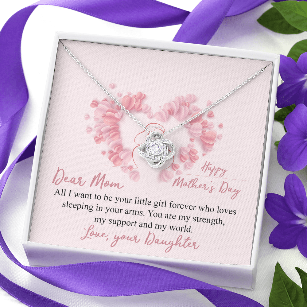 Mother And Daughter Necklace, To My Mom Necklace From Daughter, Happy Mother Day Necklace Gift For Her, Dear Mom Necklace, Your Littler Girl Necklace For Mom On Mother's Day, Anniversary, Christmas