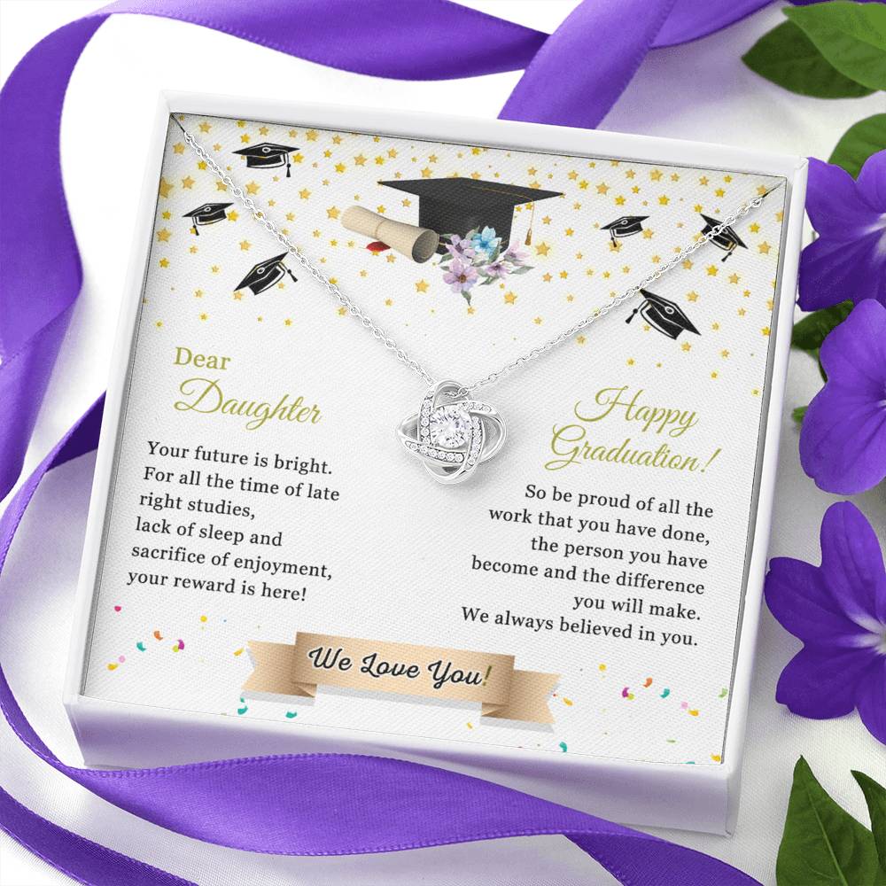 Graduation Gift for Her, To My Daughter Necklace From Parent We Love You Necklace, College Graduation Gifts Pendant For Daughter Graduation Necklaces High School Graduation Gift for Daughter