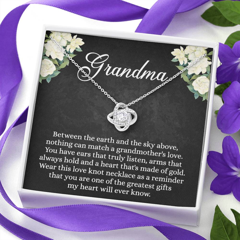 To My Grandma Gift Necklace, Mother's Day Necklace, Grandma Love Knot Necklace, Gift Jewelry For Women, Grandmother Gift Necklace, Nana Gift From Grandchildren, This Love Knot Necklace As A Reminder