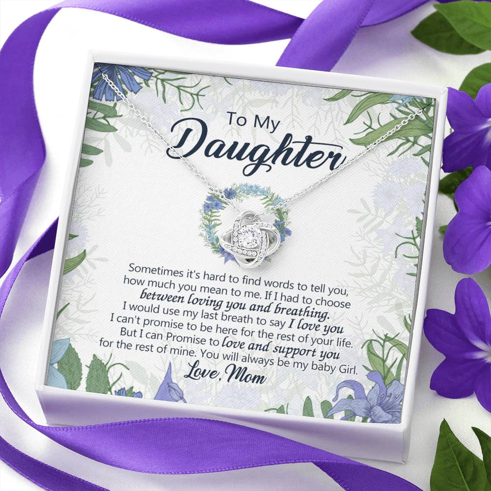 To My Beautiful Daughter Necklace Love Mom Mother And Daughter Necklace Pendant Gift, Mom To Daughter Necklace Gift On Birthday Gift Graduation for Her, Daughter Love You And Support Necklace