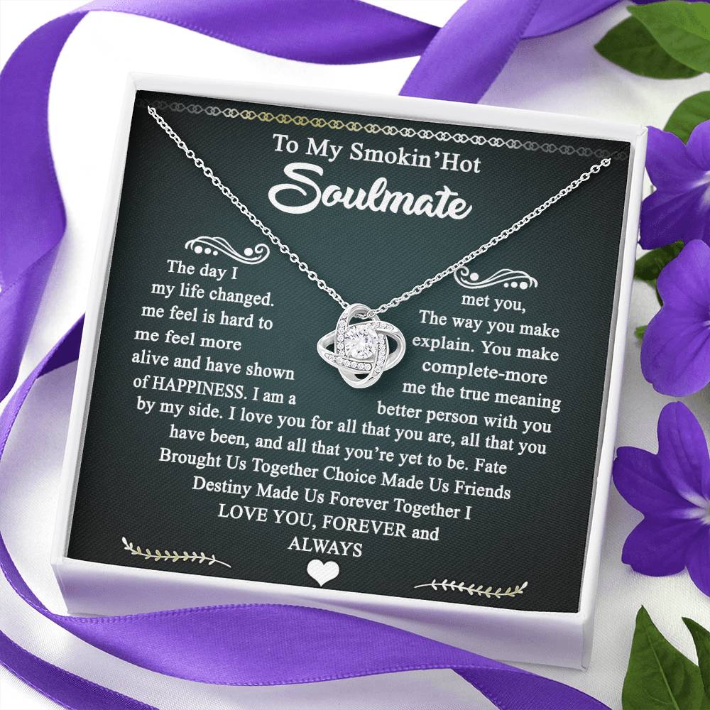 To My Smokin Hot Soulmate Necklace Gift From Husband, Luxury Jewelry For Wife, Girlfriend, Couples Gifts Neckalce, Soulmate Necklace Gift On Christmas Wedding For Her, Jewelry Gift For Women