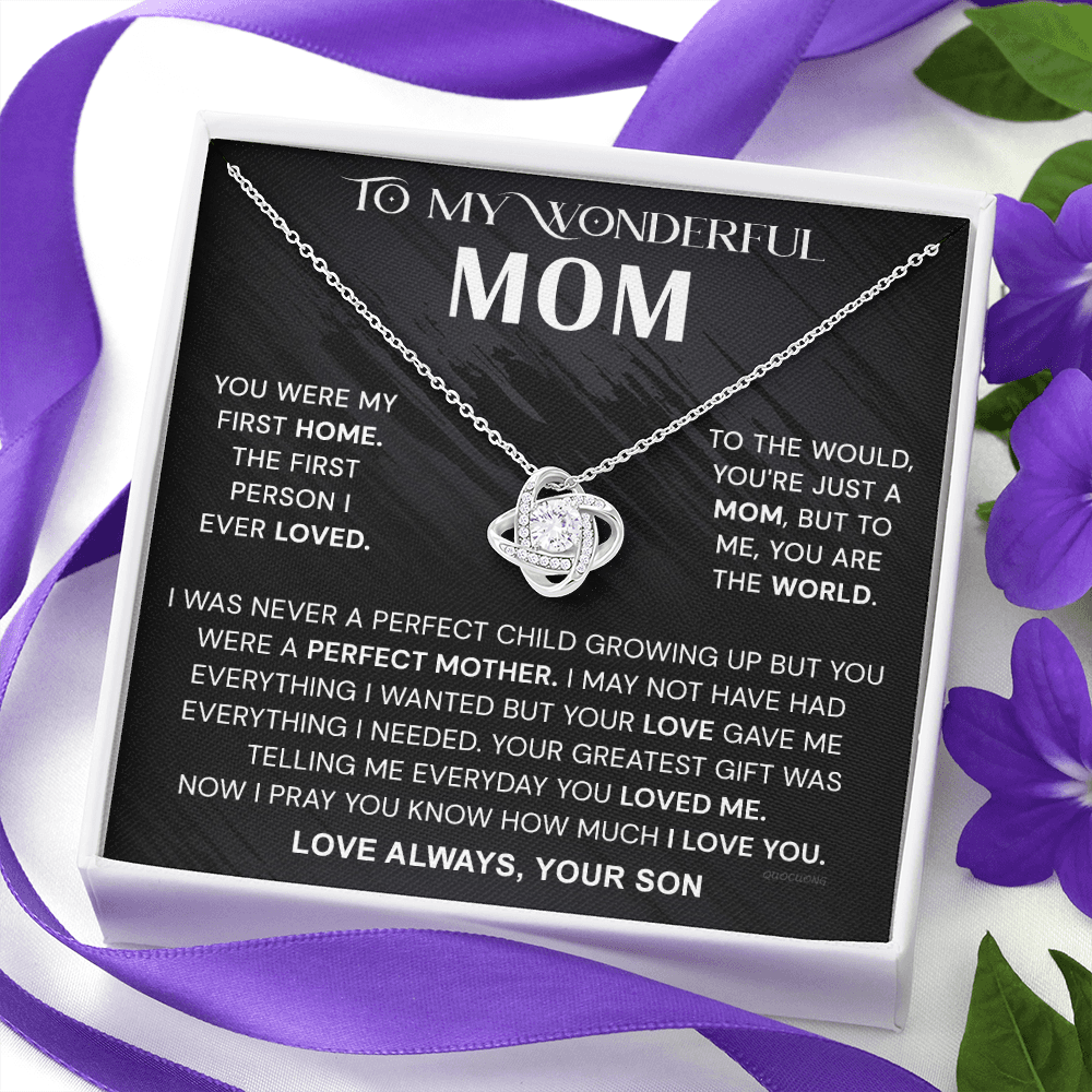 To My Mom Necklace From Son, Mother And Son Necklace Gift For Mom, Jewelry For Women, Wonderful Mom Gift Necklace, Gifts for Women, Birthday Mother's Day Wedding Valentine Christmas Jewelry Gifts